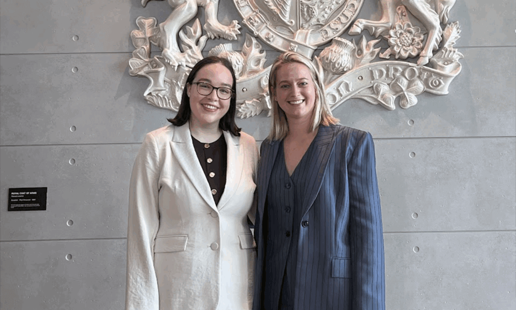 Caiti Betts and Emma Josey pose after their admission