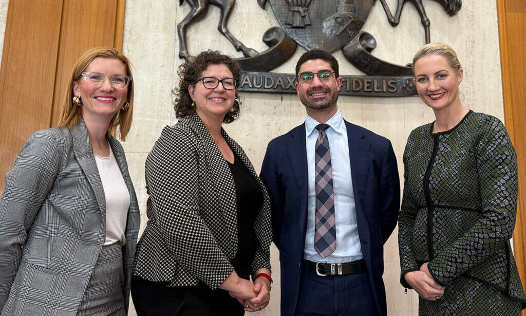 A photo of the members of the Bar Association and Queensland Law Society that appeared before the public hearing.
