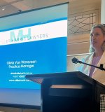 Olivia Van Wensveen speaks at the Far North Queensland Law Association's CPD event in Cairns on March 14.
